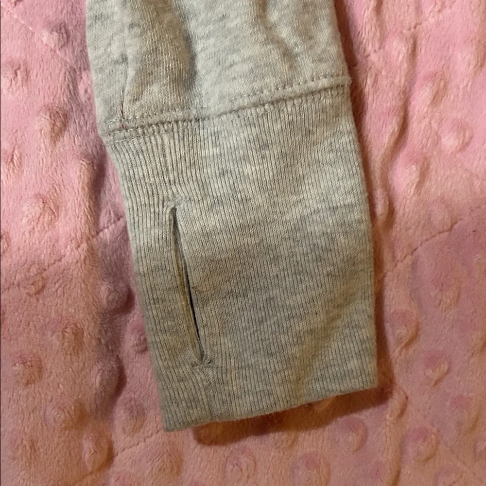 Justice Gray Zip-Up with Pink Heart Graphic